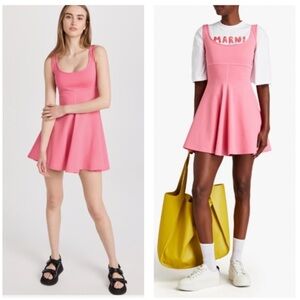 Marni NWT 44 US 8 Candy Pink Flared Mini Dress Tennis Pickleball Athletic